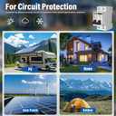 DC Solar Panels Disconnect Switch 32 Amp Solar Shut Off Switch 12V-400V 2 Poles Small Miniature Circuit Breaker for PV Homes, AC 110V DIN Rail MCB