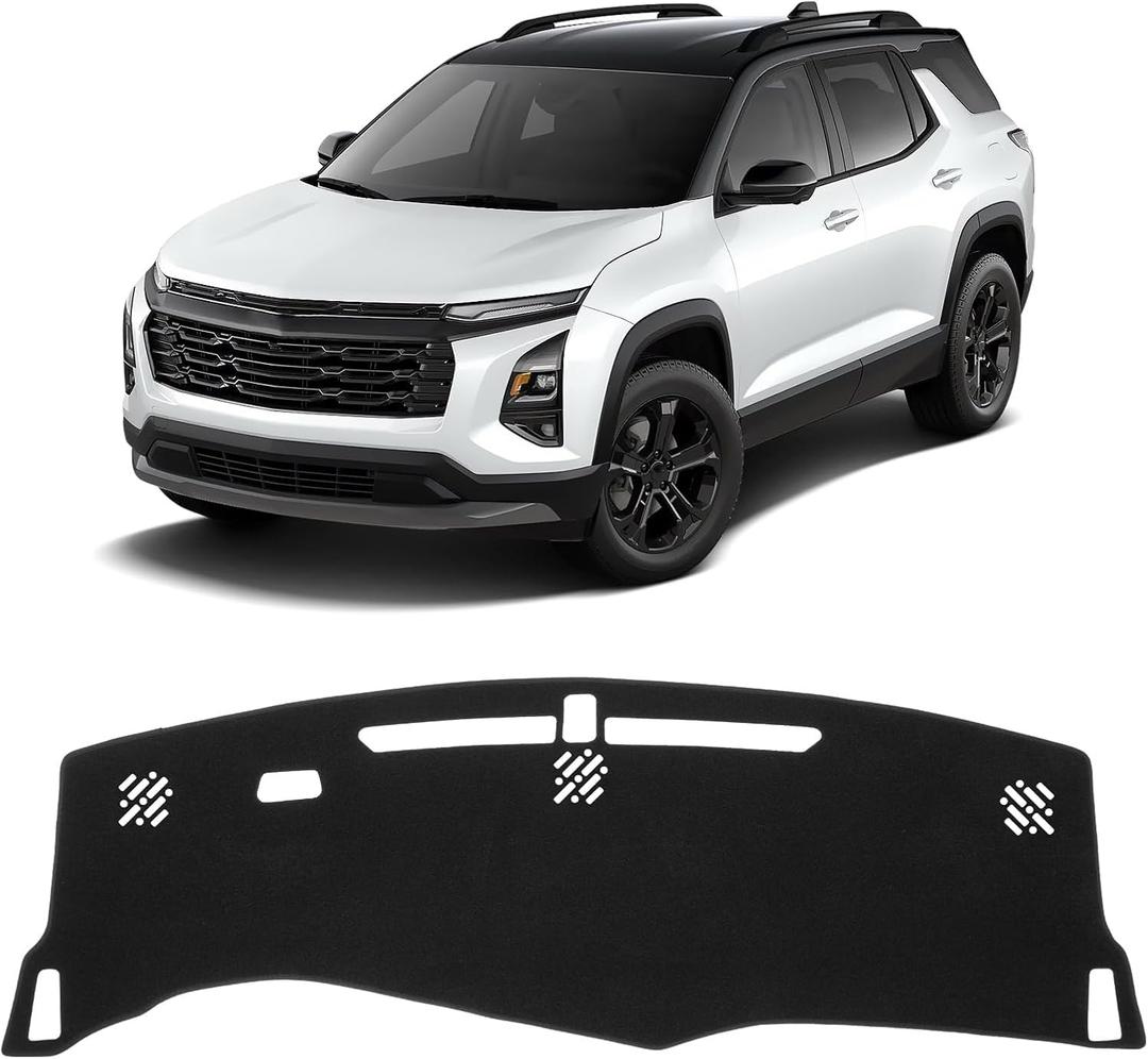 KUST Car Dash Cover for Chevrolet/Chevy Equinox 2025 2026 (Not fits for Equinox EV) Polyester Dashboard Cover Non-Slip Interior Accessories for Equinox Custom Fit Dash Mat No Glare Black (18.9''55.12''(Chevrolet Equinox 2025-present))