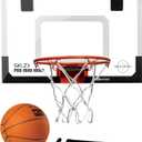 SKLZ Pro Mini Indoor Basketball Hoop with Ball, Over the Door, Shatter-Proof Backboard, Spring-Action Break-Away Steel Rim, Great for Home, Dorm Room, and Office
