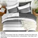 Andency Full Size Comforter Set Dark Grey - 7 Pieces Grey Striped Lightweight Bed in a Bag, Soft Reversible Bedding Set with Comforter, Fitted & Flat Sheet, Pillowcases & Shams