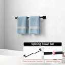 MKO Towel Bar for Bathroom, 24" Hand Towel Holder Rod with Metal, Black Towel Racks for Bathroom Hanger Wall Mounted for Home Essentials, 2 Pack