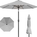 PatioKingdom 10FT Patio Umbrella with Push Button Tilt and Crank, Outdoor Market Umbrella with 8 Fiberglass Ribs, UV Protection Table Umbrella for Pool,Backyard,Garden,Deck