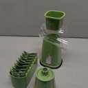 SUSTEAS Rotary Cheese Grater with Handle - Vegetable Shredder with 5 Well-designed Blades & Strong Suction Base,Round Mandoline Slicer & Food Chopper for Kitchen,with Blade Storage Box(Retro Green)