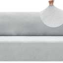 ZNSAYOTX 1 Piece Jacquard Couch Covers for 3 Cushion Couch Living Room High Stretch Sofa Cover Pets Dogs Friendly Anti Slip Thickened Slipcovers Furniture Protector (Large, New Pattern Silver Grey)