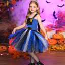 Girls Halloween Costume Rabbit Police Tutu Dress with Headband Police Officer Cosplay Costume Birthday Party Outfits (4-5 Years, Blue Black)