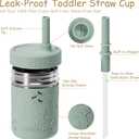 Fimibuke Toddler Cups Spill Proof, 8 OZ Sippy Cups for Kids Girl Boy, Leak Proof Stainless Steel Tumbler with Lid, Silicone Straw & Sleeve, BPA Free Dishwasher Safe Water Bottle Snack Container 2 Pack  Khaki/Beige, 8 Ounces