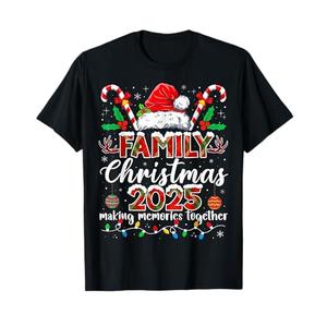 Family Christmas 2025 Matching Santa Tee Xmas Pajamas Pjs T-Shirt Size M
