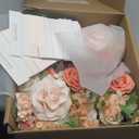 Ling's moment Artificial Flowers Pink Bridesmaid Bouquet Set of 4, Blush Garden Wedding Flowers Bouquets for Bridesmaids, 7 Inch Bridal Bouquets for Bridesmaids, Wedding, etc