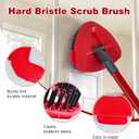 Mop Handle Replacement for Ocedar, 4 Section 30" to 58" Extendable Length Mop Stick for Ocedar Spin Mops Refills and Brooms Floor Cleaning, Include Base and Scrub Brush