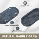 Natural Marble Vanity Tray, Marble Tray for Bathroom countertop,Stone Tray for Storing Perfume, Cosmetics and Jewelry 9.8 * 4.7inch Black