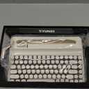 YUNZII QL75 Wireless Typewriter Hot Swap Retro Mechanical Keyboard,Punk Round Keycaps,RGB Backlit QMK/VIA Programmable, Multi-Device Keyboard with 2.4GHz/Type-C/BT5.0 (White, Cocoa Cream V2 Switch)