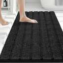 Bcoimo 36"×24" Chenille Bath Mat – Non-Slip with Backing Bath Rug Ultra-Absorbent and Machine Washable Bathroom Mat Quick-Dry Design. Ideal for Bathroom and Tub Areas