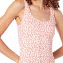 Amazon Essentials Women's One-Piece Coverage Swimsuit (Available in Plus Size) (Pale Peach Micro Floral)