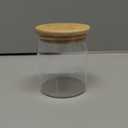 PRICE PER PIECE - SOLD PER ONE PIECE/JAR Glass Food Storage Containers Set,Airtight Food Jars with Bamboo Wooden Lids - Kitchen Canisters For Sugar,Candy, Cookie, Rice and Spice Jars (450 ML/15OZ)