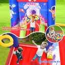 WELLFUNTIME Inflatable Bounce House Jumping Castle Slide with Blower, Kids Bouncer with Basketball Rim, 110x82.5x72.8 Inch Bouncy Castle