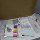 LED Note Board with Colors, Rechargeable LED Drawing Board with 7 Markers, 5 Mode 13.8" x 9.8" Acrylic Message Board with Light, Include Hanging Chain, Led Drawing Board with Stand for Room Decor