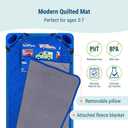 Wildkin Modern Nap Mat with Pillow and Blanket for Boys - Heroes Removable pillow, 49.5 x 20 in. mat plus 40 x 31 in. blanket, can attach to a cot, machine washable mat, preschool ready