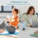 Hydrogen Water Bottle Generator - Glass Hydrogen Water Ionizer Machine, 16oz, SPE/PEM Technology, LED Display, Easy Clean, Type-C Charging for Home Office Fitness, Silver