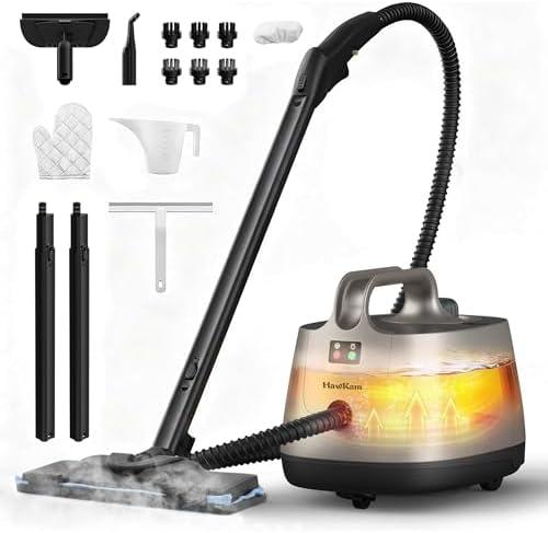 Steam Cleaner for Home, 293°F 58 PSI Powerful Multipurpose Handheld Steam Mop, 21 Attachments, 50Oz Capacity, Heavy Duty Steamer for Carpets, Floors, Cars, Tiles, Crack Cleaning, Turquoise