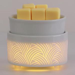Geronland Wax Melt Warmer Ceramic 3-in-1 Oil Burner Electric Candle Wax Warmer Burner Heating Plate Melter Fragrance Warmer for Scented Waxs Home Office Bedroom Aromatherapy Gift& Décor