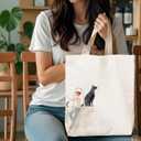 Stylish Girl Themed Tote Bag, Fashionable Canvas Bag for Daily Use, Ideal Gift for Cat Lovers & Fashion - Forward Women