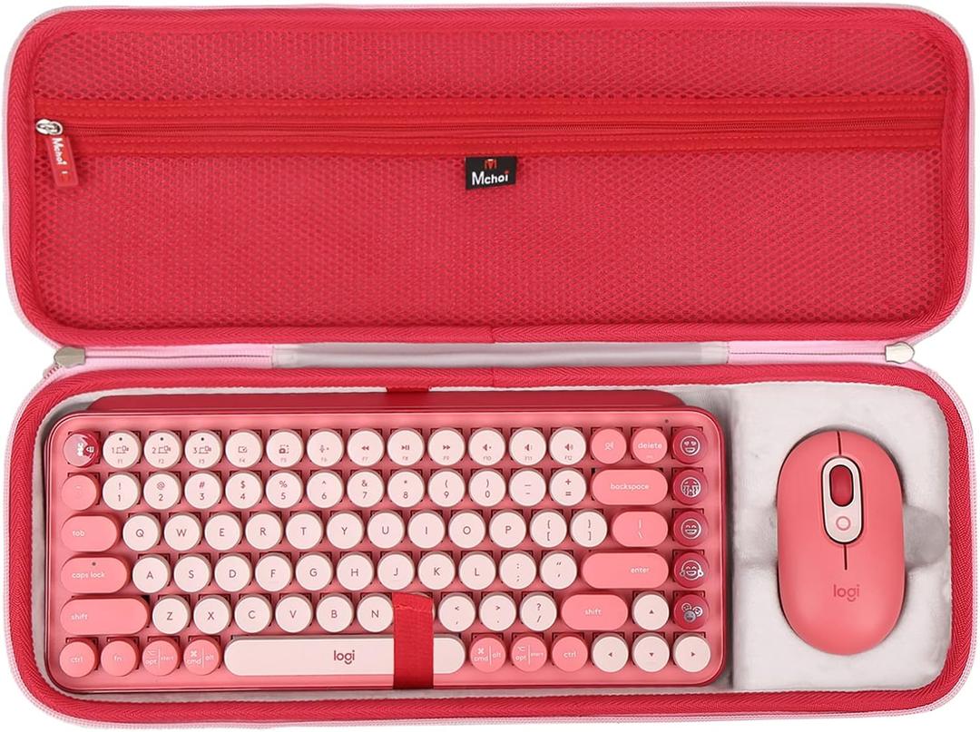 Mchoi Shockproof Carrying Case for Logitech POP Keys Mechanical Wireless Keyboard with Customizable Emoji Keys, Pink, Case Only Mchoi Shockproof Carrying Case for Logitech POP Keys Mechanical Wireless Keyboard with Customizable Emoji Keys, Pink, Case Only