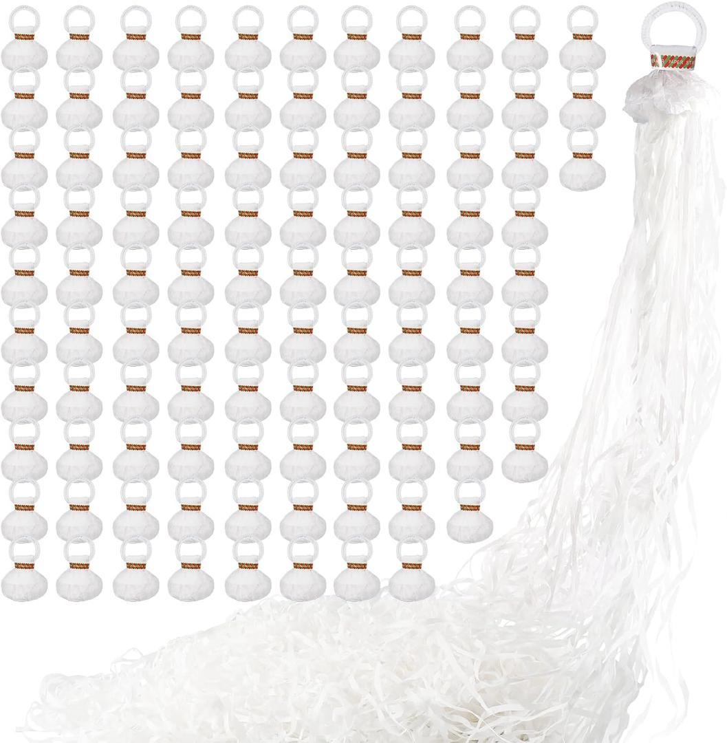 No Mess Streamers 100pack, White Confetti Poppers,Hand Throw Party Poppers No Mess for Birthday, Graduation, Wedding Send Off, Engagement Party FavorsWhite 100Pack