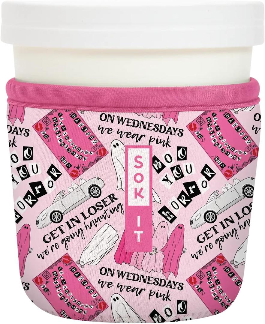 Sok It IceCreamSok Insulated Neoprene Cover (She Doesn't Even Ghost Here, Tapered Ice Cream Pints)