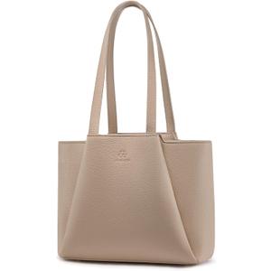 LOVEVOOK Shoulder Bag for Women - Vintage-Style Top Handle Shoulder Bag,Faux Leather Small Purse for Women with Zipper (Sandy)