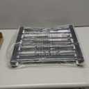 Dog Gate Indoor,18"-45" Adjustable Extra Wide Metal Short Dog Gate to Step Over, 18" Tall Small Pet Gate with 3 Extension Kits, Pressure Mounted Gate for Doorways & Stairs Black