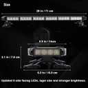 WOWTOU Rooftop Safety Flashing 56 LED Amber White Emergency Light Bar for Construction Vehicles Tow Trucks Snow Plows, Strong Magnetic Strobe Beacon Lights