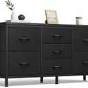DUMOS 7 Drawer Fabric Dresser, Clothes Organizer Storage Tower for Bedroom, 11.8"D x 47.2"W x 23.6"H