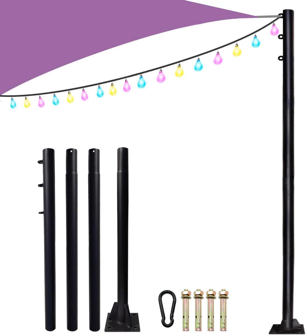 Shade Sail Poles, 9 FT Outdoor Sun Shade Sail Pole Awning Canopy Outdoor Heavy Duty Poles for Sun Shades Deck Patio Backyard(1Pack)