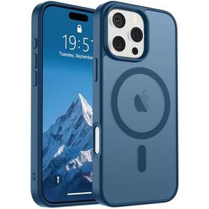 SUPFINE Magnetic for iPhone 16 Pro Max Case (Compatible with MagSafe) (Military Grade Drop Protection) Slim Translucent Matte Shockproof with Anti-Fingerprint Phone Case, Deep Blue