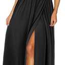 KILIG Women's Summer Maxi Dress 2025 Casual Sleeveless Split Floral Sundress Beach Vacation Flowy Long Dresses (Black, XL)