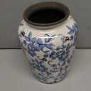 Light Blue White vase Flower Ceramic Porcelain Vintage Chinoiserie Floral French 8" H (Medium)