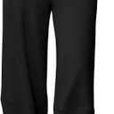 Womens Barrel Harem Linen Pants Wide Leg Pants Baggy Palazzo Drawstring Elastic Waist with Pockets Beach (Medium, Black)