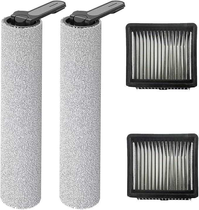 Brush Rollers and Filters Replacement Accessories Kit for Dreame k10 Pro / k10 Wet Dry Vacuum Cleaner: 4 Pack used for Pet Hair, Dirt, and Debris on All Floor Surfacesparts