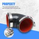 MAYSPARE 90 Degree elbow silicone coupler hose ID 3 inch, 4" (102 mm) leg length, 0.2" (5 mm) wall thickness, with 2PCS T-Bolt Clamps, for Turbo, Intercooler, Intake Piping