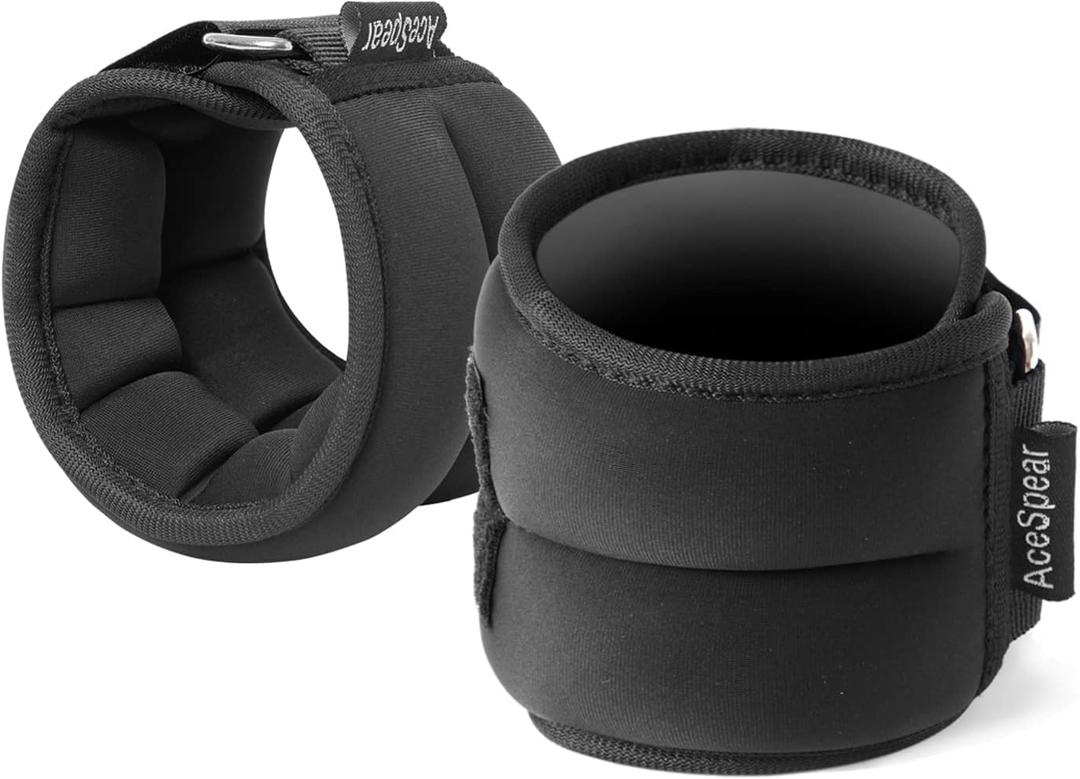 AceSpear Ankle Weights Sets for Men Women Kids 1lb 2lb 3lb 4lb 5lb Leg Weights Arm Wrist Weights Gym for Foot Exercise Training Workout Walking Jogging Yoga (Black)