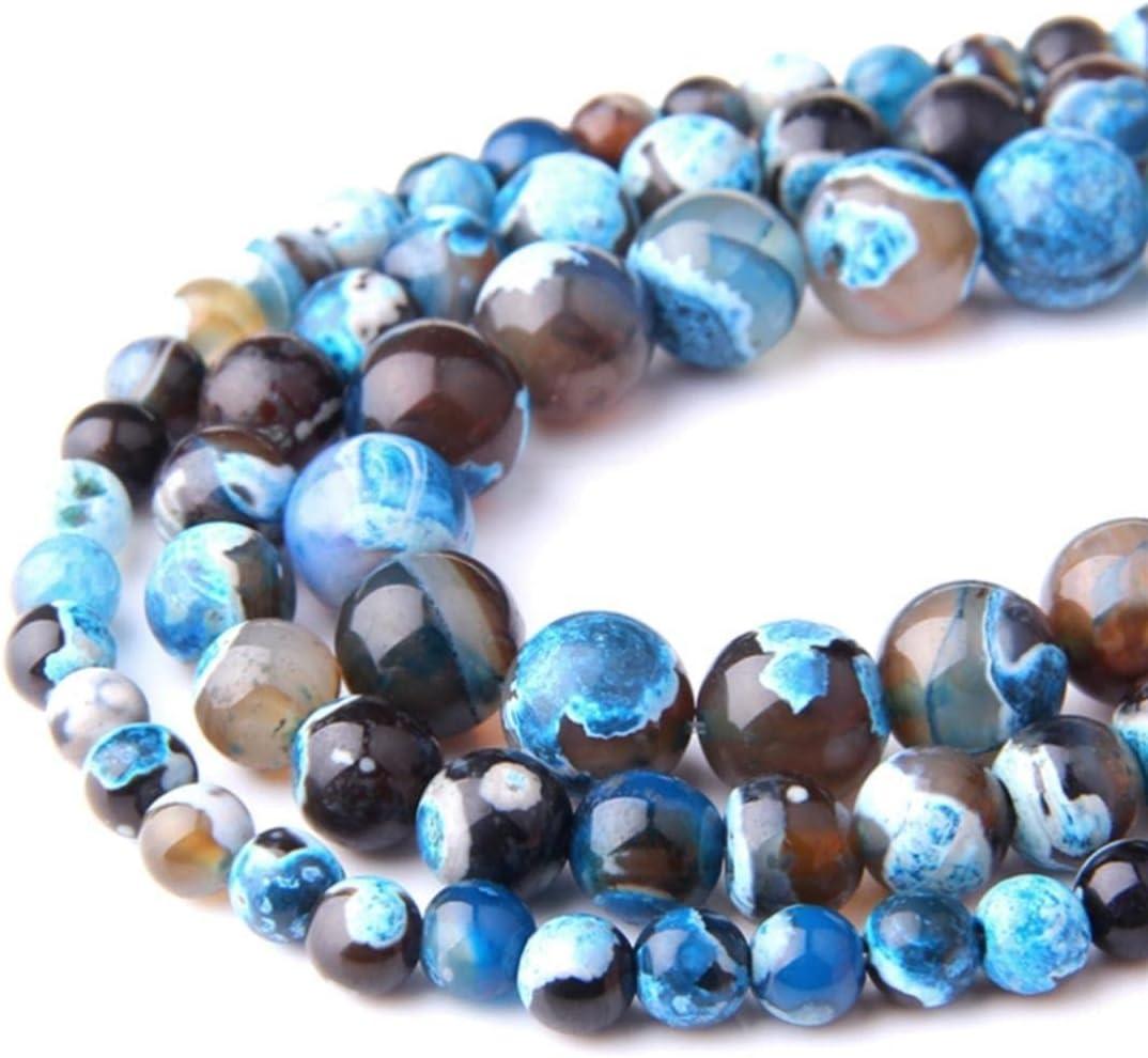 Natural Stone 8mm Fire Agate Smooth Round Loose Beads Energy Gemstone DIY for Jewelry Making Bracelet Necklace 1 Strand 15"