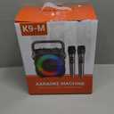 Karaoke Machine, Portable Bluetooth Speaker with 2 Wireless Microphones for Adults & Kids with Lights, Karaoke Microphone with PA System Supports USB/TF/REC/FM/AUX for Home Party Home System Packages