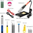 Soldering Iron Kit, 60W 110V Soldering Iron Adjustable Temperature, Desoldering Pump, 5 Solder Tips, Solder Wire, Stand, Solder Wick