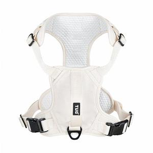 TUG Dog Harness with 2 Leash Connection Points | Adjustable, Padded, Lightweight | Handle on Back | No-Pull Front Clip (Medium, Cream)