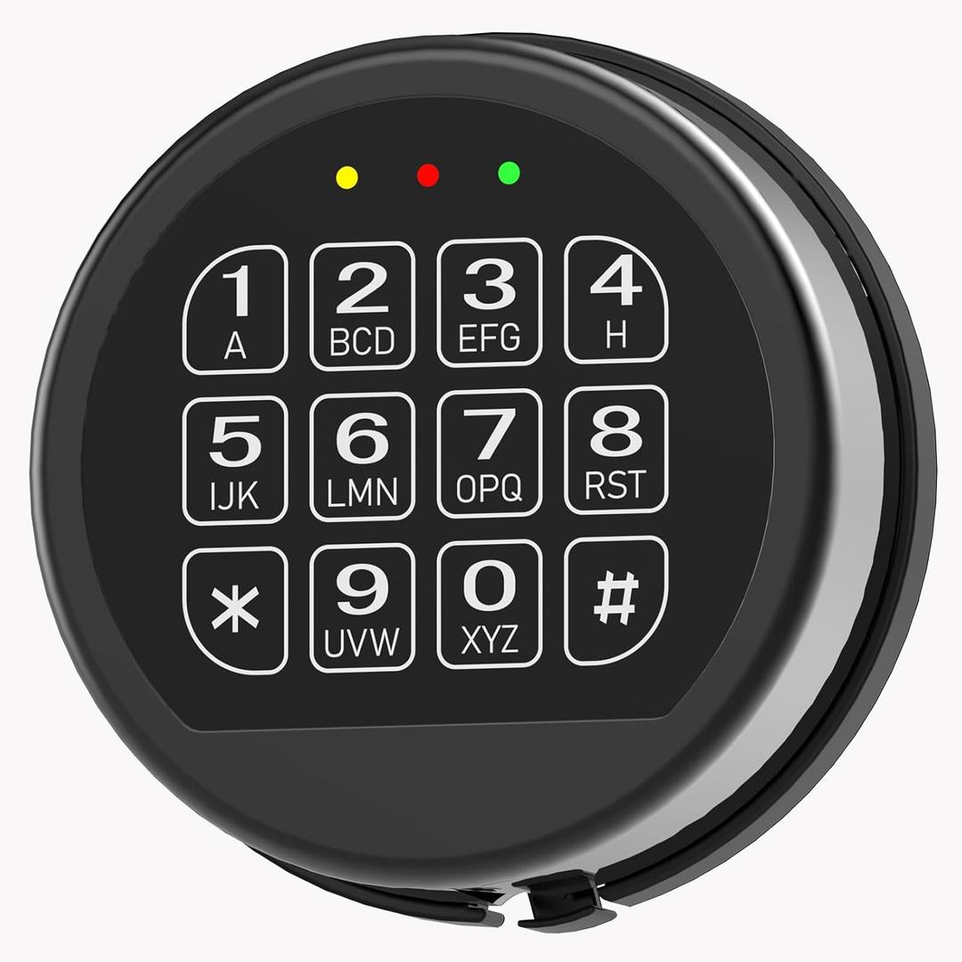 Gun Safe Black Keypad with Solenoid Lock, Electronic Lock for Fireproof Safe Box