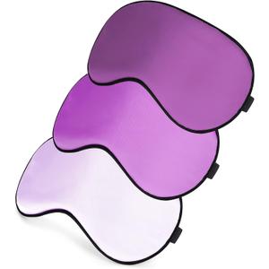 Sleep Mask - Super Soft Eye Masks with Adjustable Strap, Lightweight Comfortable Blindfold, Perfect Light Block for Men & Women (Light Purple, Deep Purple)