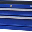 Workington Industrial 2 Drawers Portable Metal Intermediate Box, 26" Middle Tool Chest Cabinet with Ball Bearing Drawer Slides, Steel Tool Storage Box Organizer 4008 Blue