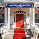 250 Anniversary USA Banner Flag 4th Of July Decorations 120" X 20" Large 1776-2026 250th Anniversary Banner for Outdoor, Indoor, Yard, Garden, Porch, Lawn