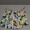 WDIRARA Women's Floral Print Heart Shaped Bustier Corset Cami Top Boho Slim Fit Camisole Blue Medium
