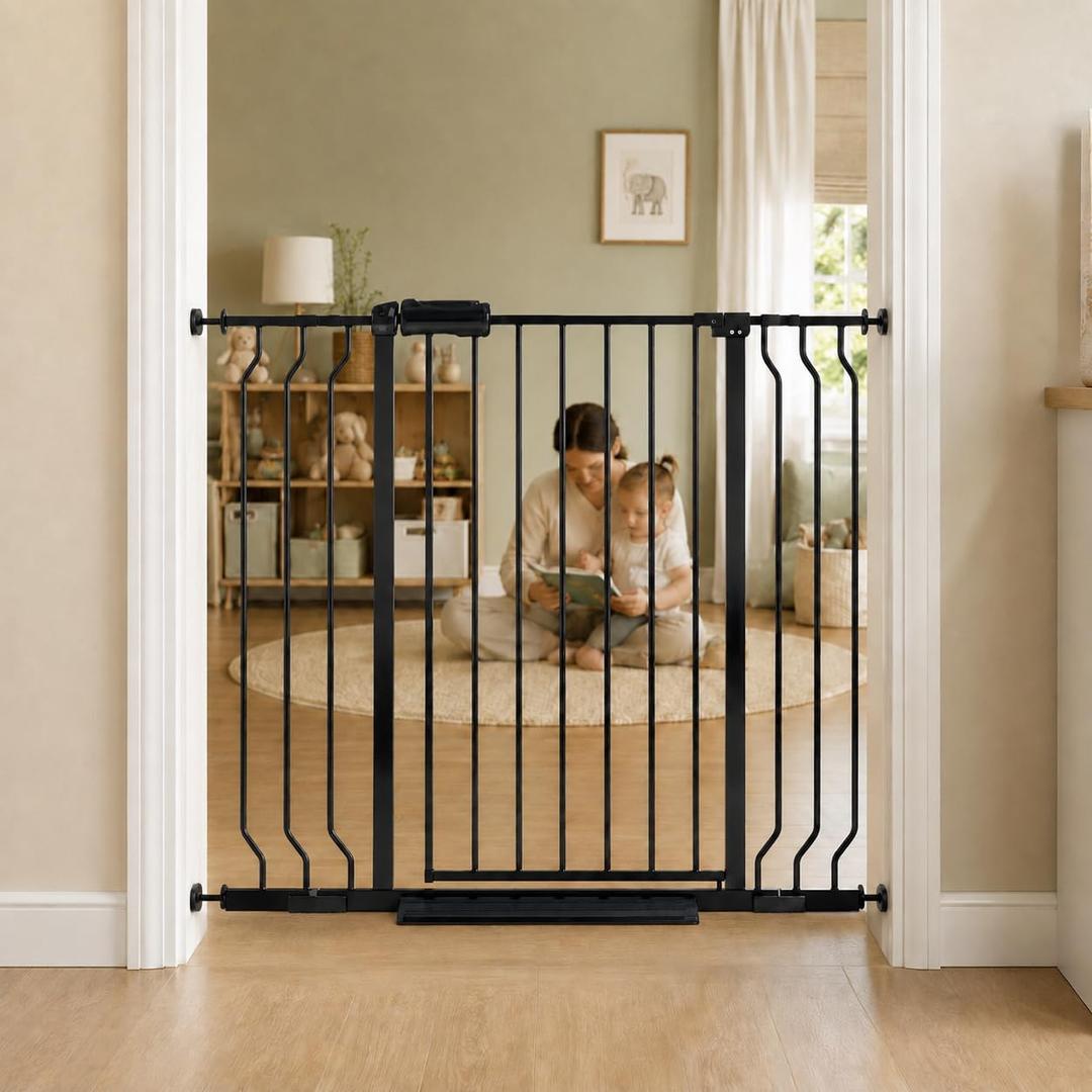 WAOWAO 40" Extra Tall 29.13-43.3" Extra Wide Baby Gate Pressure Mounted